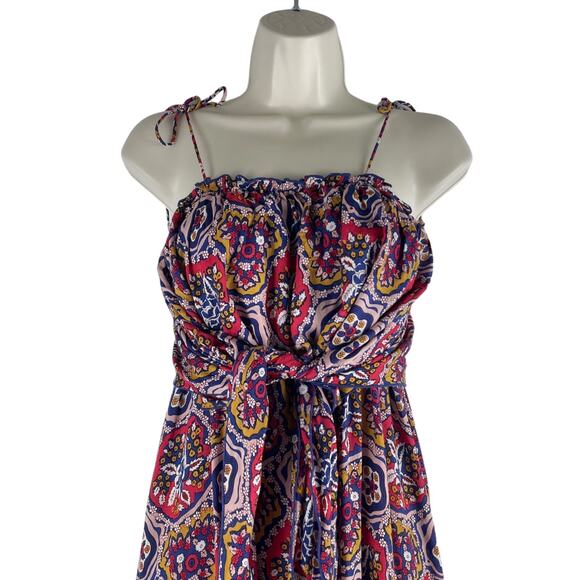 Antik Batik Sam Layered Printed Voile Maxi Dress Red Size S/ 38 - Picture 4 of 11